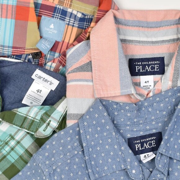 Toddler Boys Button Front Shirt BUNDLE 4t - Picture 6 of 8